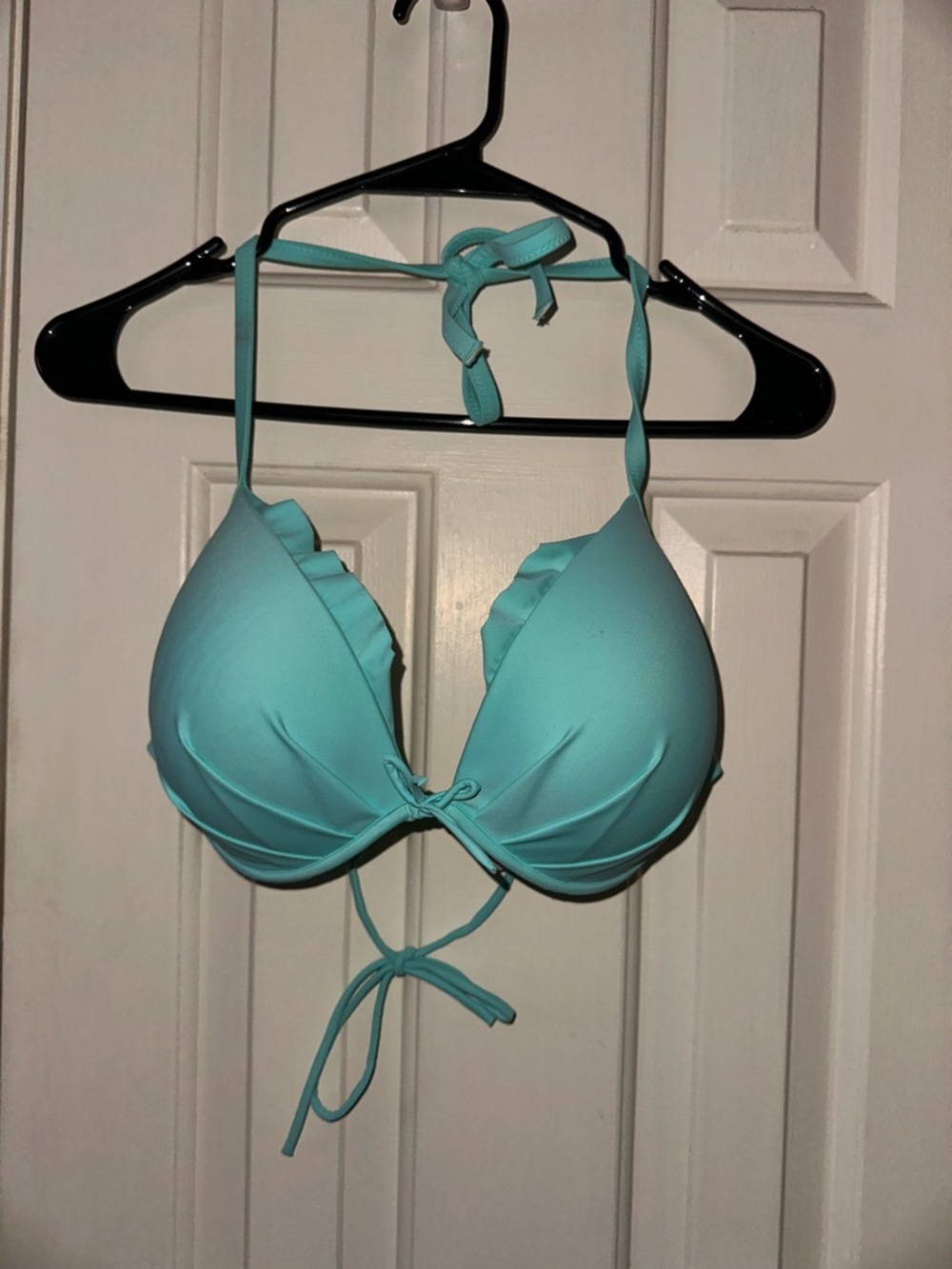 Victoria's Secret Turquoise Ruffle Push-Up Bikini Top